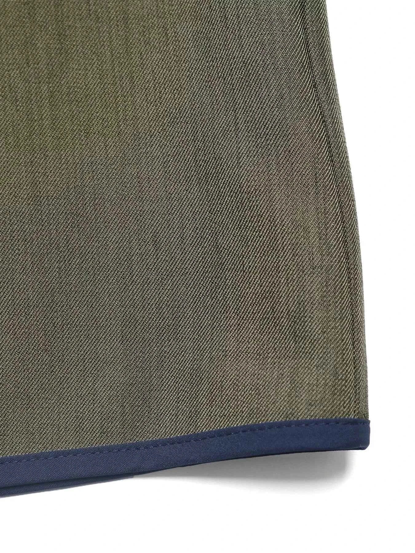 Contrast Trim Button-Up Jacket