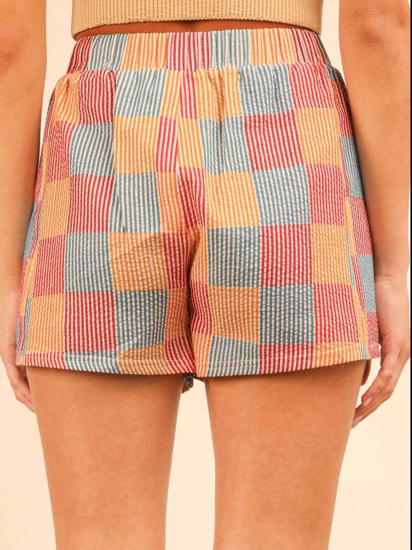Striped High-Waist Shorts