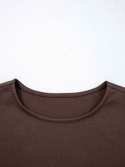 Short Sleeve Knit Top Patchwork Pleated Dress