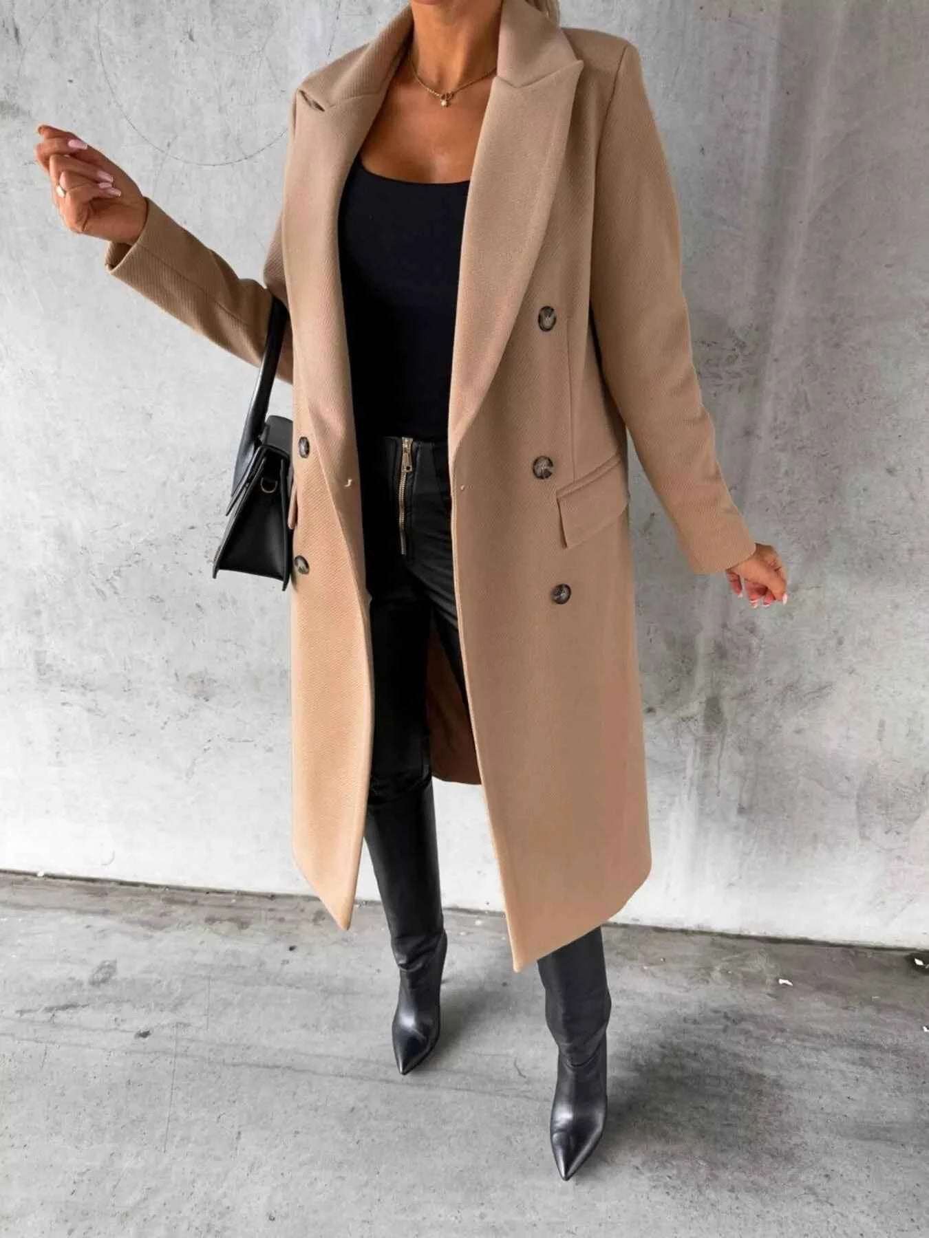 Double-Breasted Longline Coat