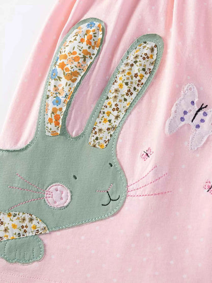 Children's Bunny Polka Dot Short Sleeve Dress