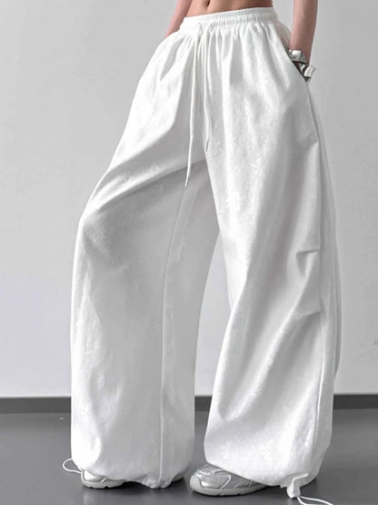 Wide Leg Casual Drawstring Pants