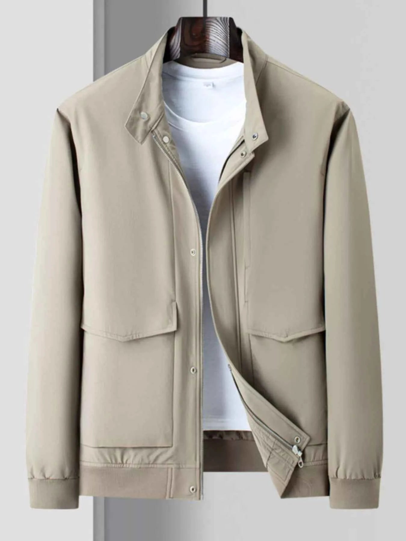 Men's Plus Size Zip Up Long Sleeve Jacket