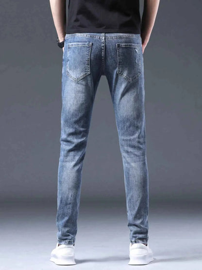 Men's Distressed Slim Fit Ripped Jeans
