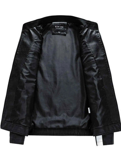 Men's Plus Size Zip Up Long Sleeve Contrast Jacket