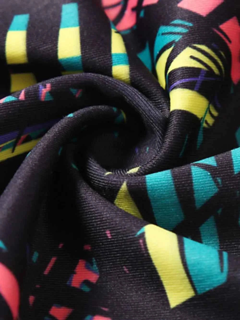 Printed Wide Waistband Active Leggings with Stirrups