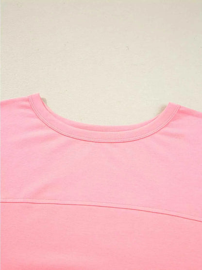 Floral Color Block Patchwork Long Sleeve Top
