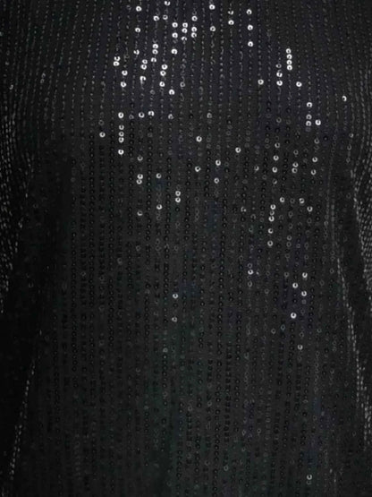 V-Neck Sequin Cap Sleeve Top