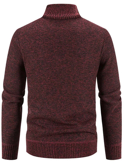 Men's Plus Size Quilted Knit Bomber Jacket with Stand Collar