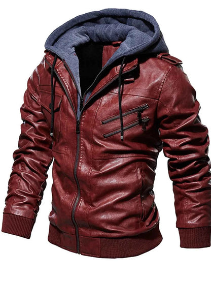 Men's Plus Size Zip Up Drawstring Hooded Jacket