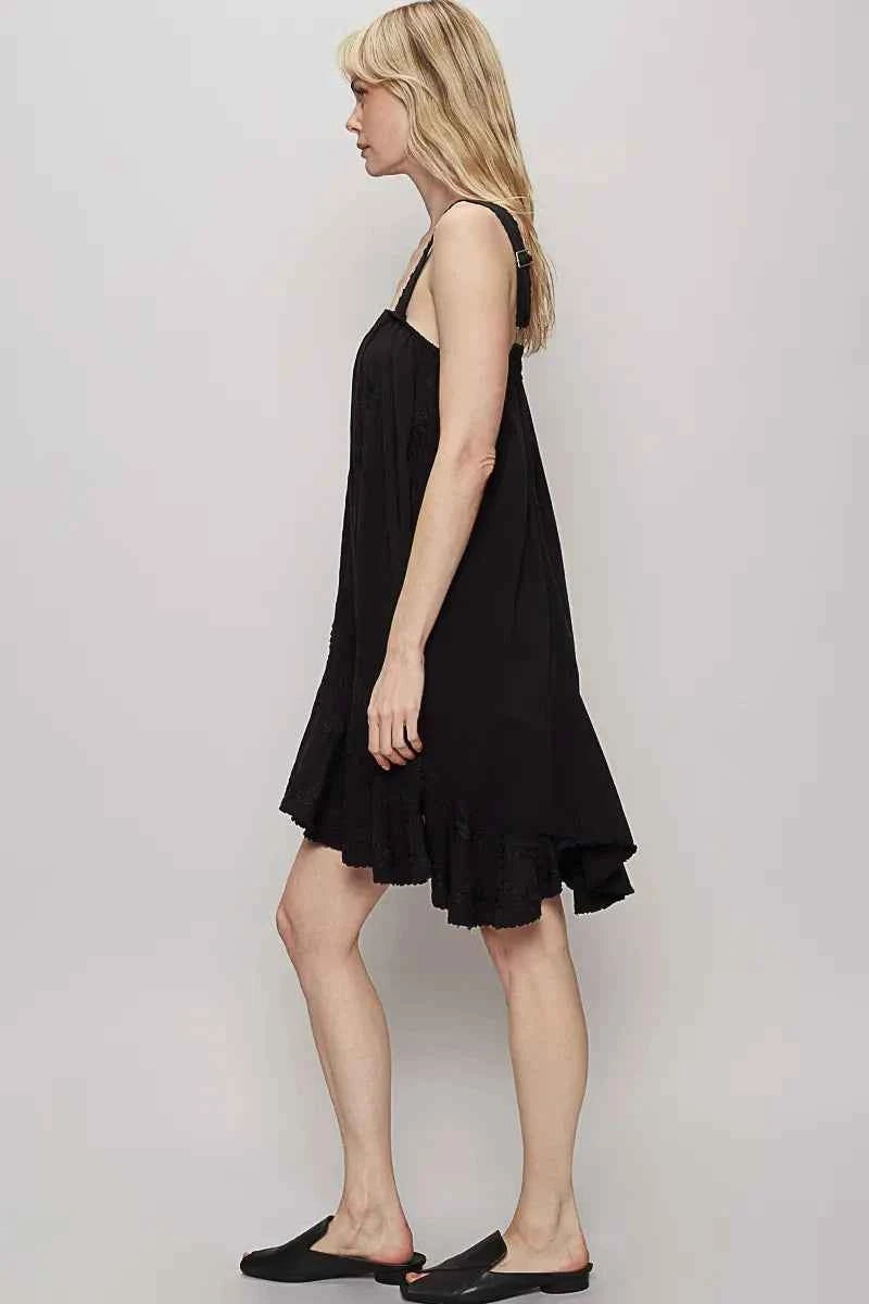 POL Ruffle Hem Sleeveless Mini Dress