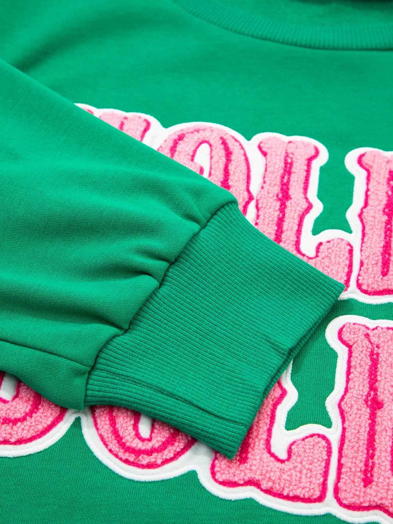 HOLLY JOLLY Towel Embroidered Christmas Holiday Sweatshirt