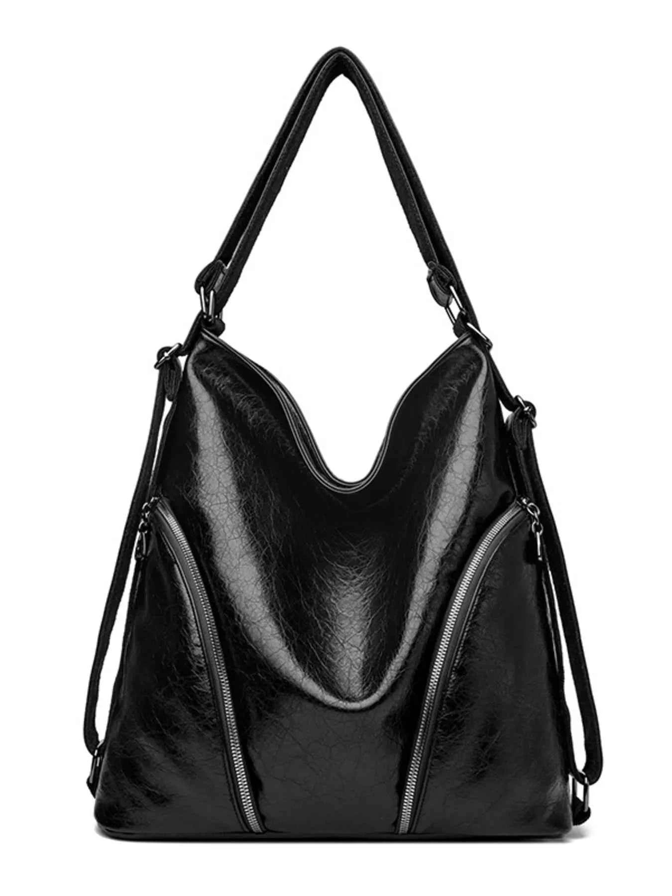 Large PU Leather Hobo Tote Bag