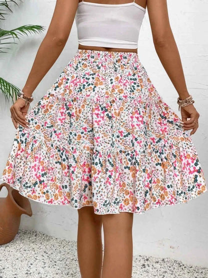 Floral Print Midi Skirt