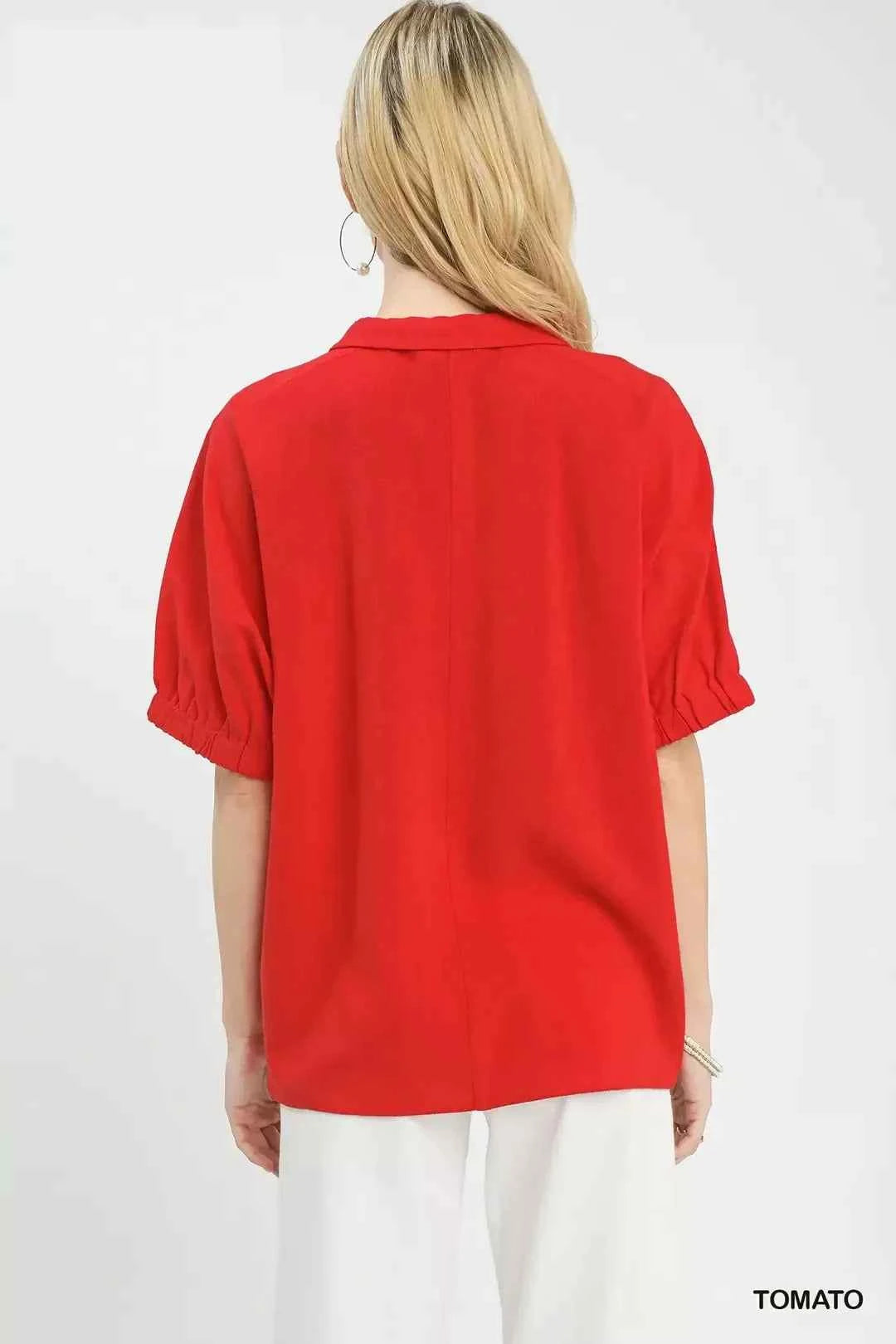Umgee Floral Embroidered Sleeve Blouse