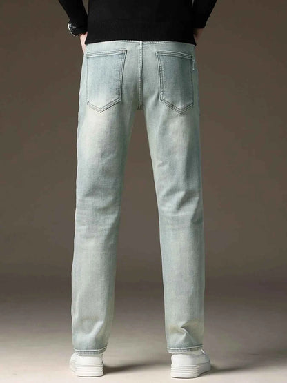 Men's Wash Straight Fit Casual Jeans