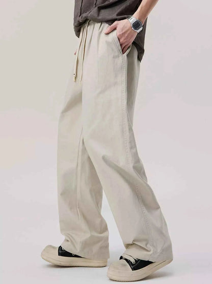 Men's Casual Wide-Leg Drawstring Pants