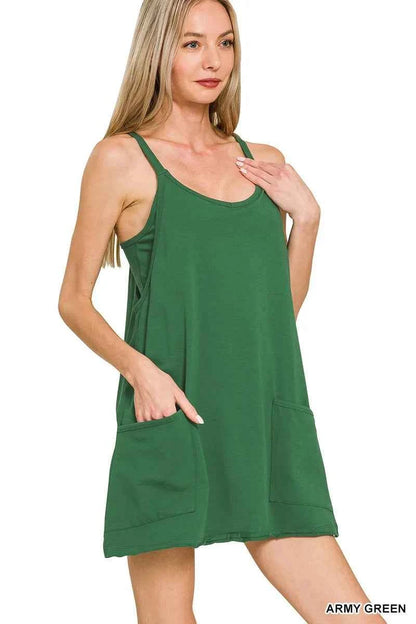 Zenana Cami Mini Dress with Built-in Romper Liner