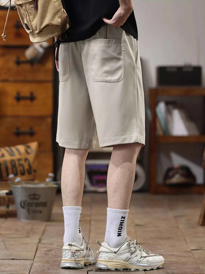 Men's Plus Size Casual Loose-Fit Drawstring Shorts