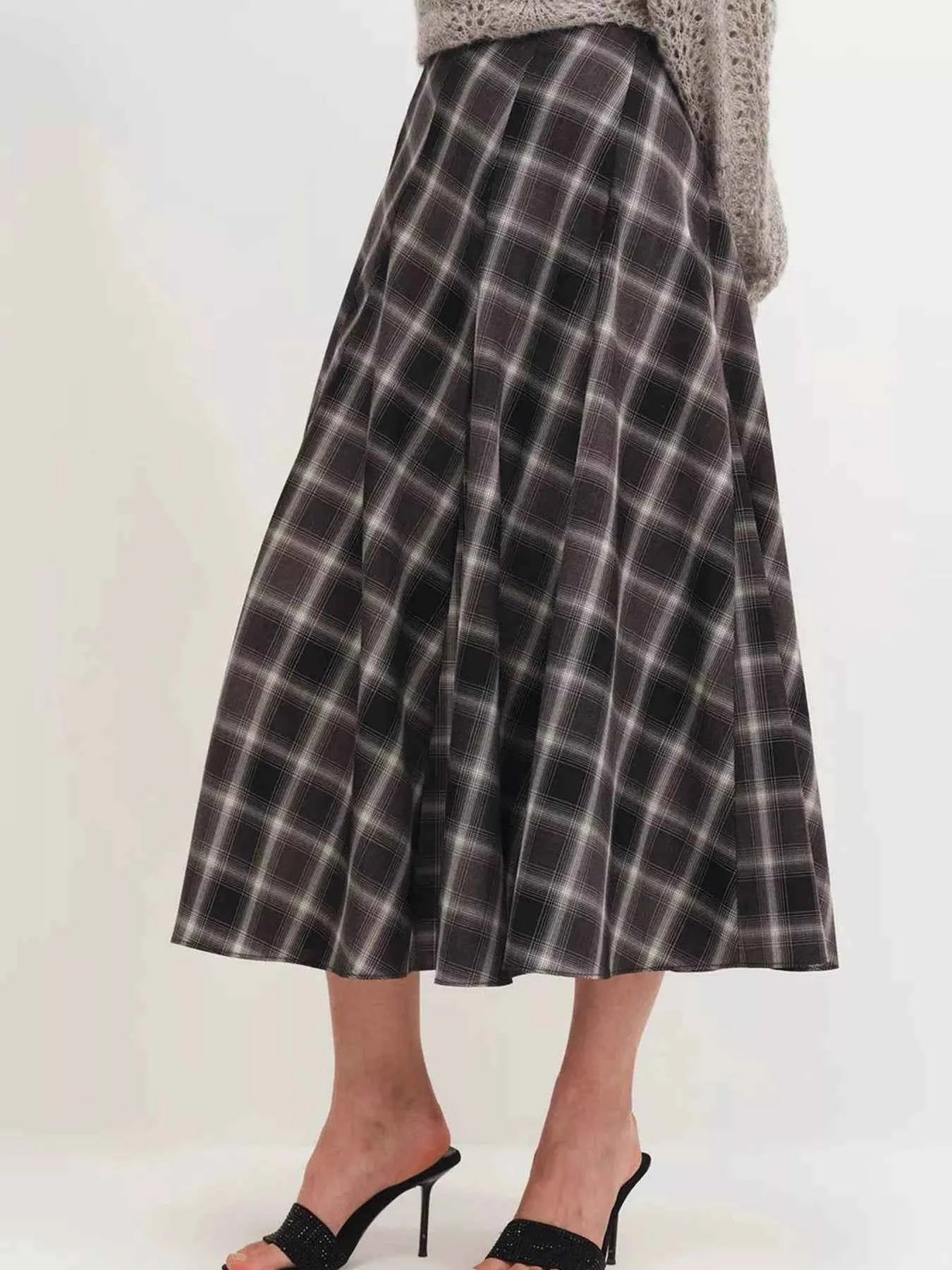 Plaid Midi Skirt