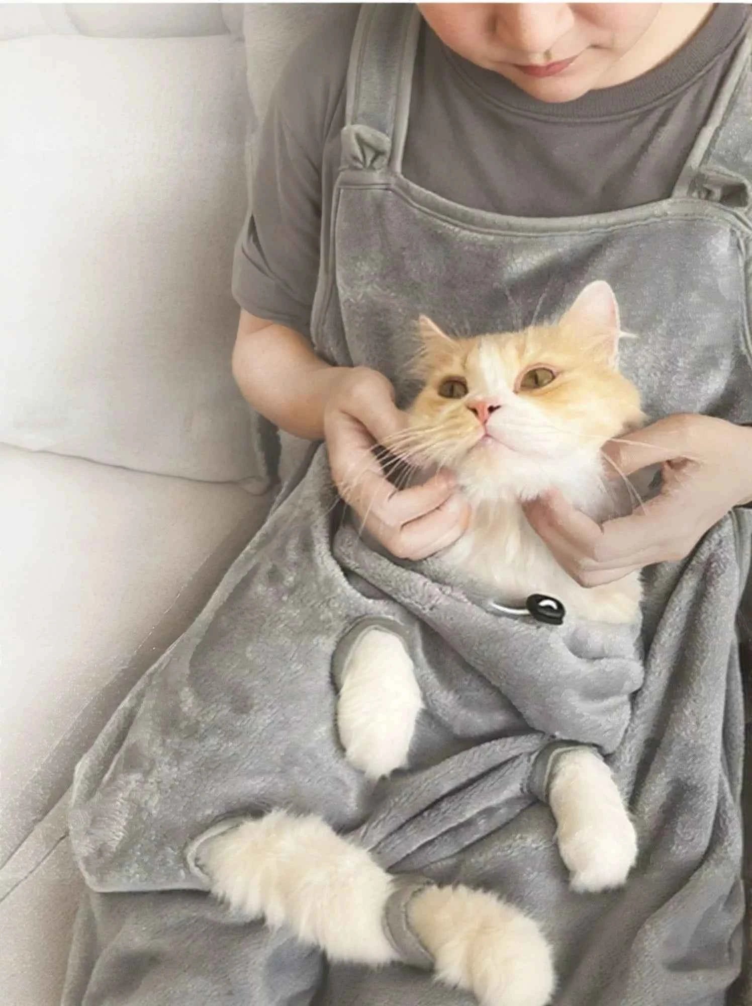Cozy Pet Carrier Apron with Paw Holes