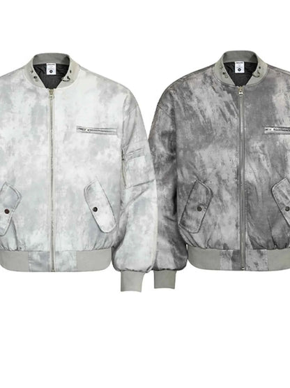 Men's Tie-Dye Zip-Up Bomber Jacket