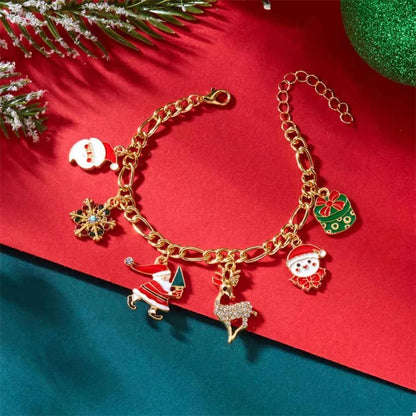 Christmas 18K Gold-Plated Charm Bracelet