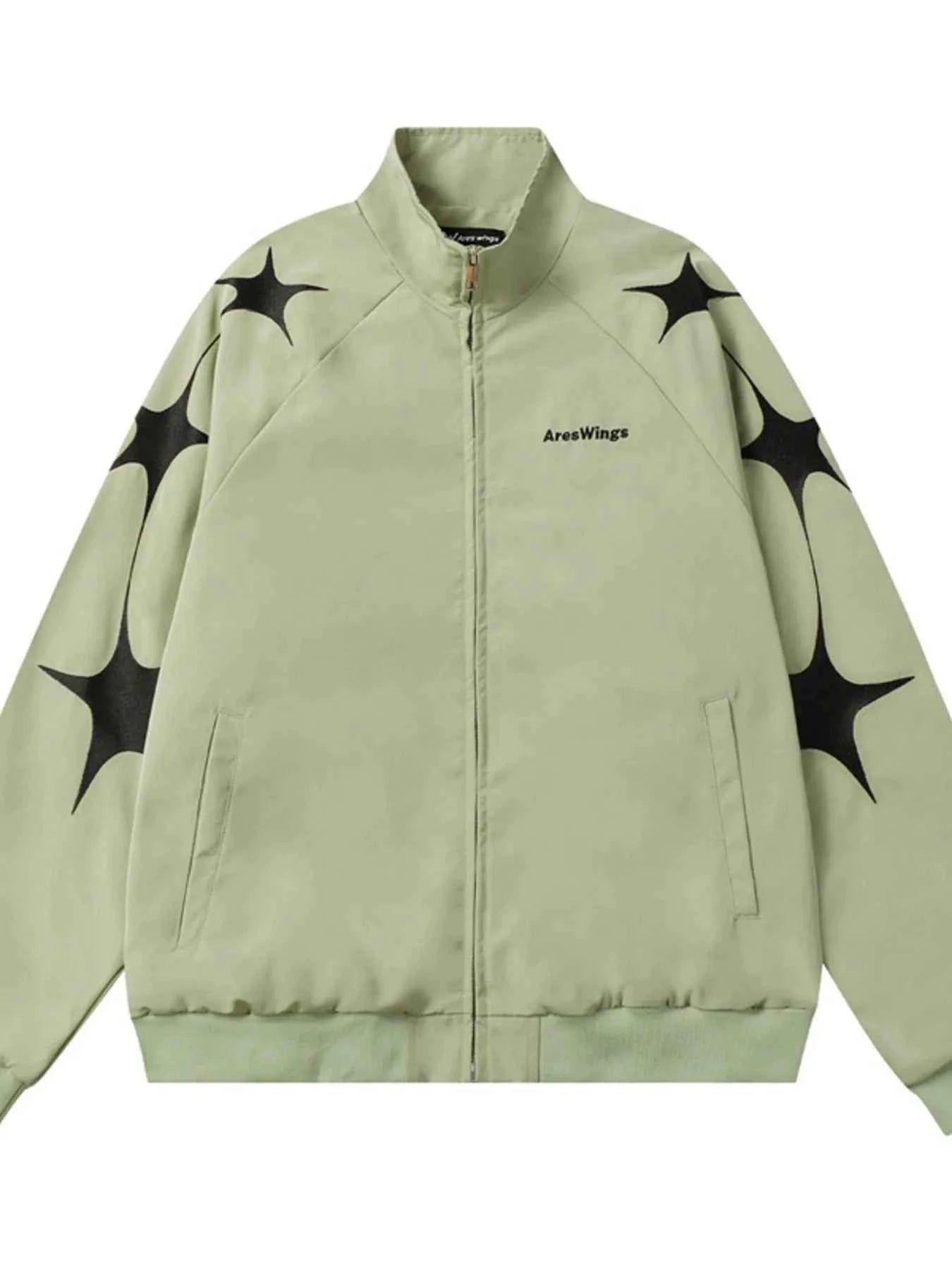 Men's Star Pattern Zip-Up Jacket