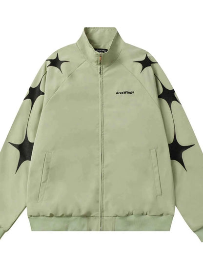Men's Star Pattern Zip-Up Jacket