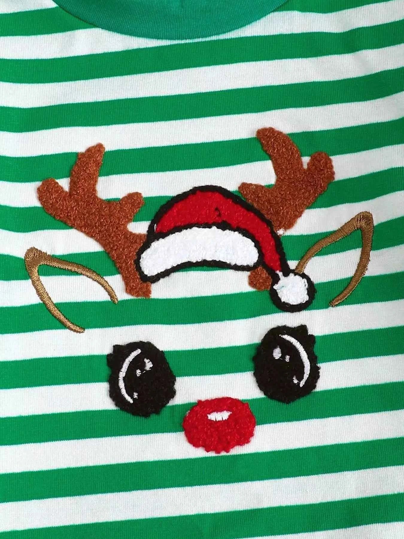 Children's Christmas Striped Pajama Set