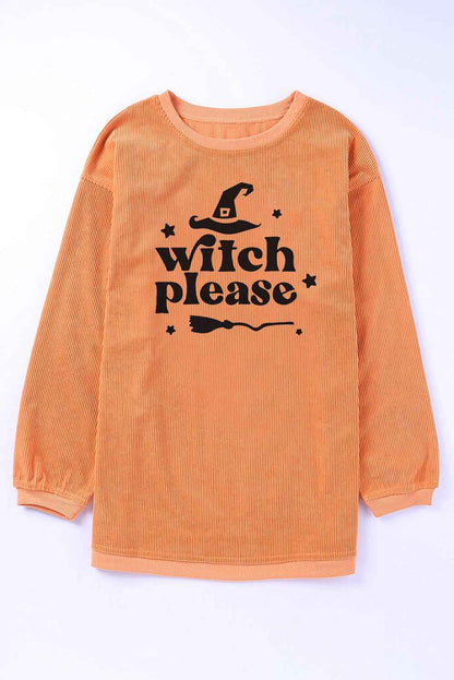 WITCH PLEASE Graphic Dropped Shoulder Sweatshirt