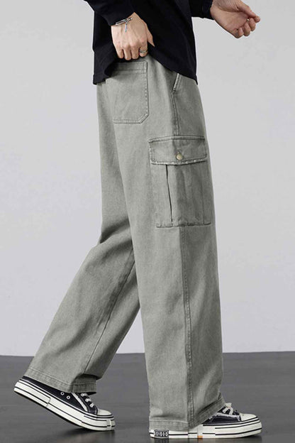 Men's Plus Size Drawstring Loose Fit Cargo Pants