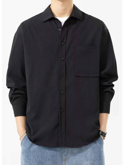 Men's Plus Size Button Up Long Sleeve Shirt