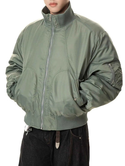 Men's Zip Up Long Sleeve Bomber Jacket