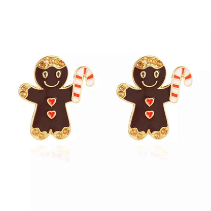 Alloy Gingerbread Man Stud Earrings
