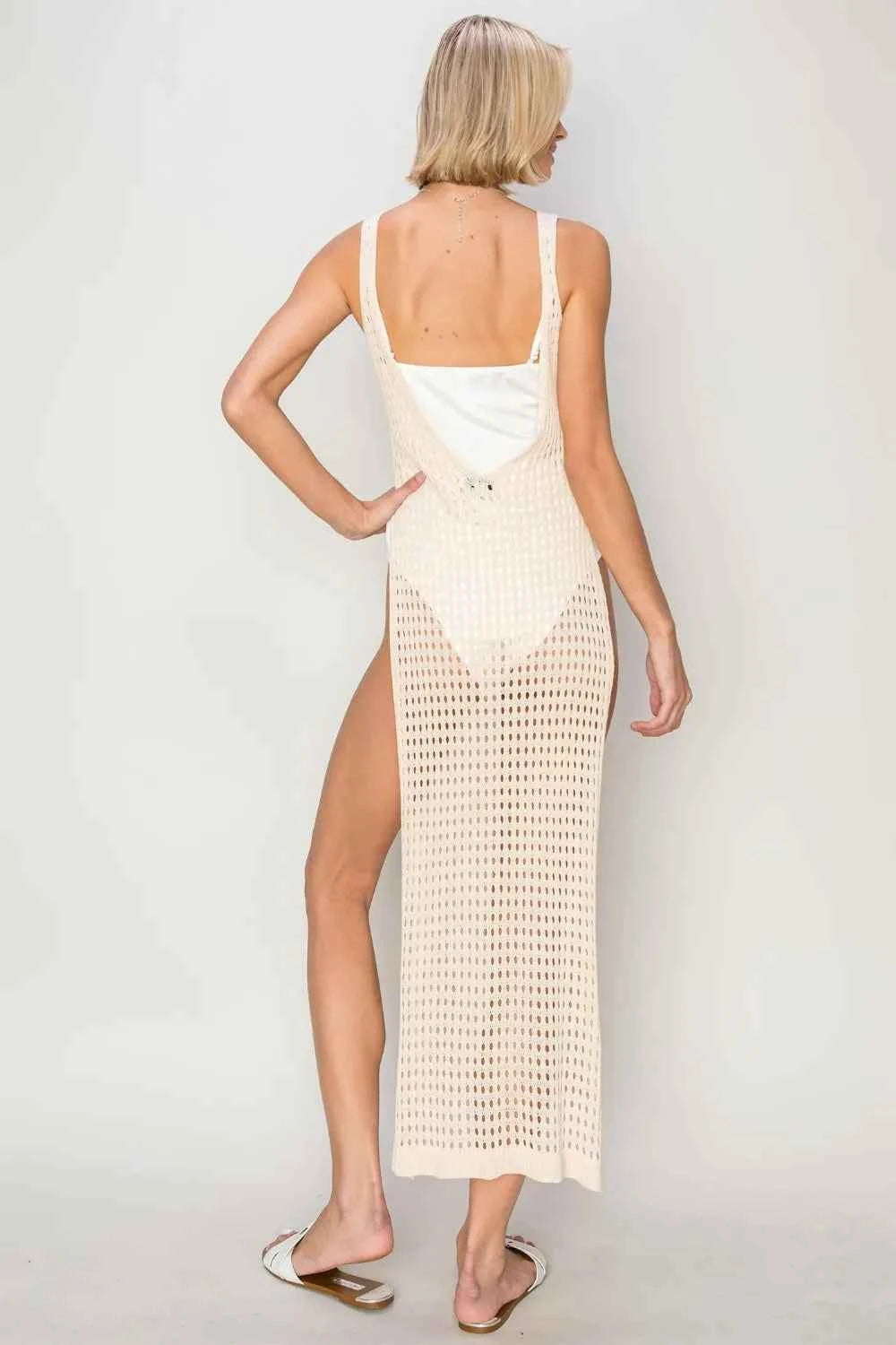 HYFVE Crochet Backless Cover Up Dress
