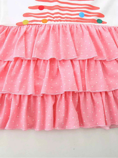 Children's Christmas Tree Ruffle Layered Dress