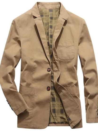 Men's Plus Size Button Up Long Sleeve Blazer