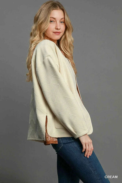 Umgee Textured Jacquard Jacket