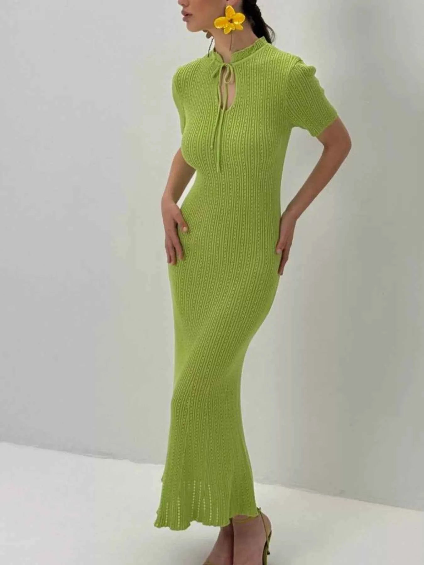 Short Sleeve Knitted Mermaid Dress