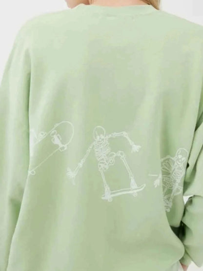 Skeleton Graphic Oversized Sweatshirt