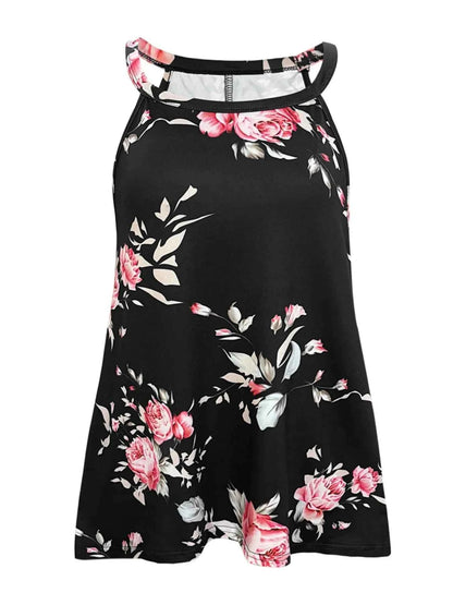 Floral Print Basic Style Tank Top