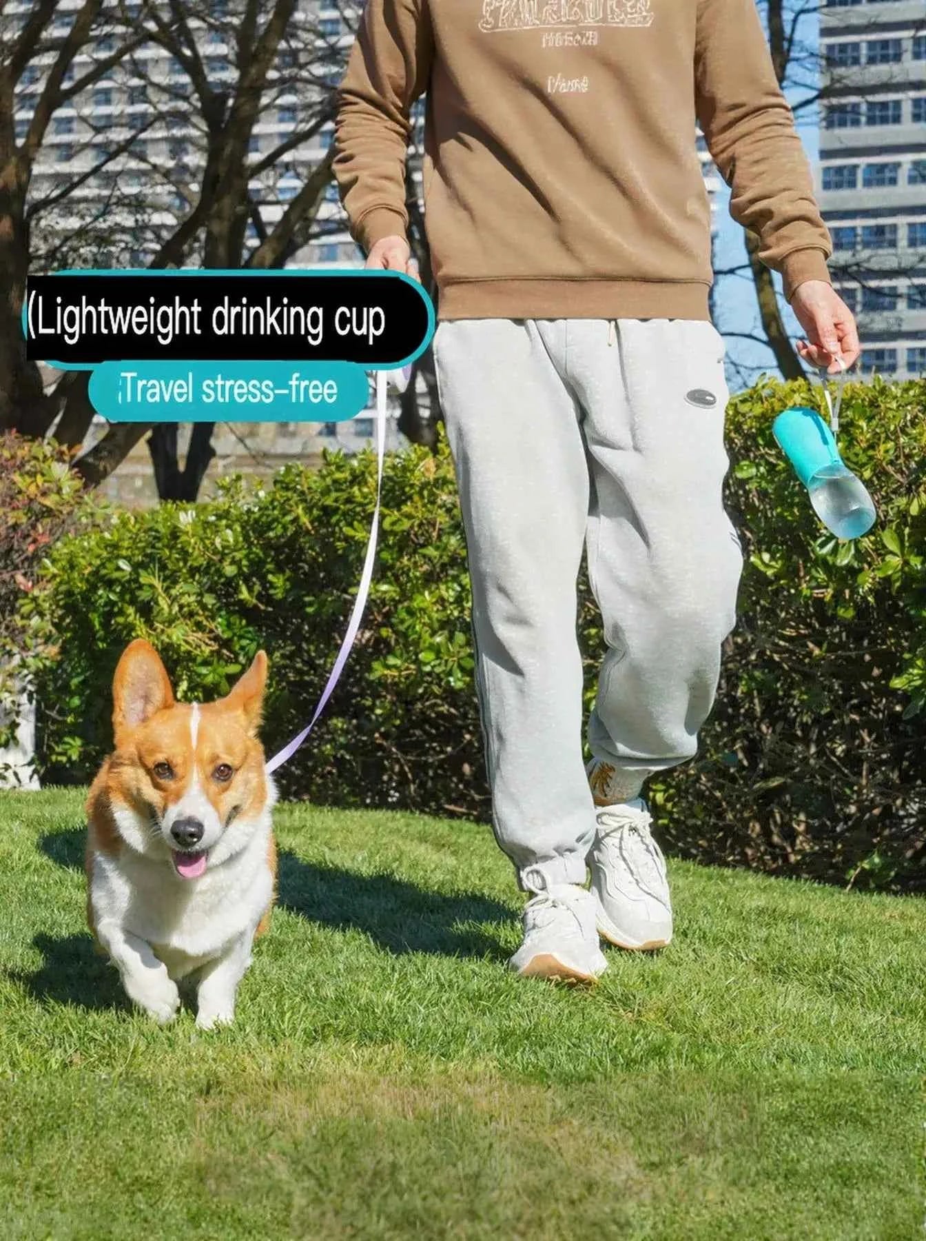 Portable Leak-Proof Pet Water Bottle with Drinking Bowl