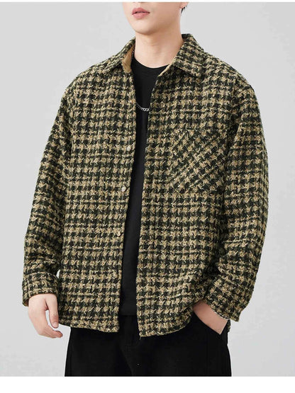 Men's Plus Size Button Up Long Sleeve Jacket