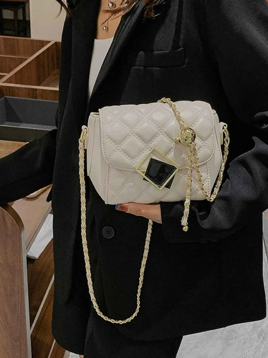Quilted Flap Chain Crossbody Bag
