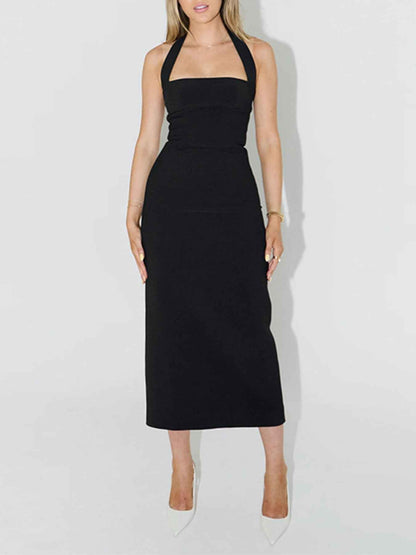 Halter Neck Bodycon Midi Dress