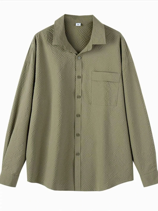 Men's Plus Size Button Up Oversized Shirt