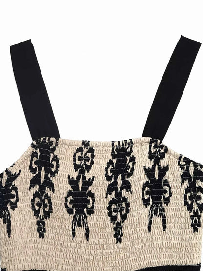 Smocked Wide Strap Tiered Dress