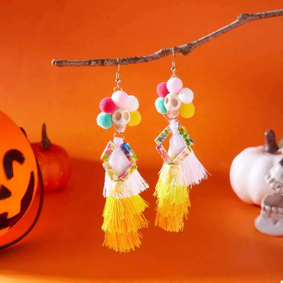Halloween Ghost Tassel Drop Earrings