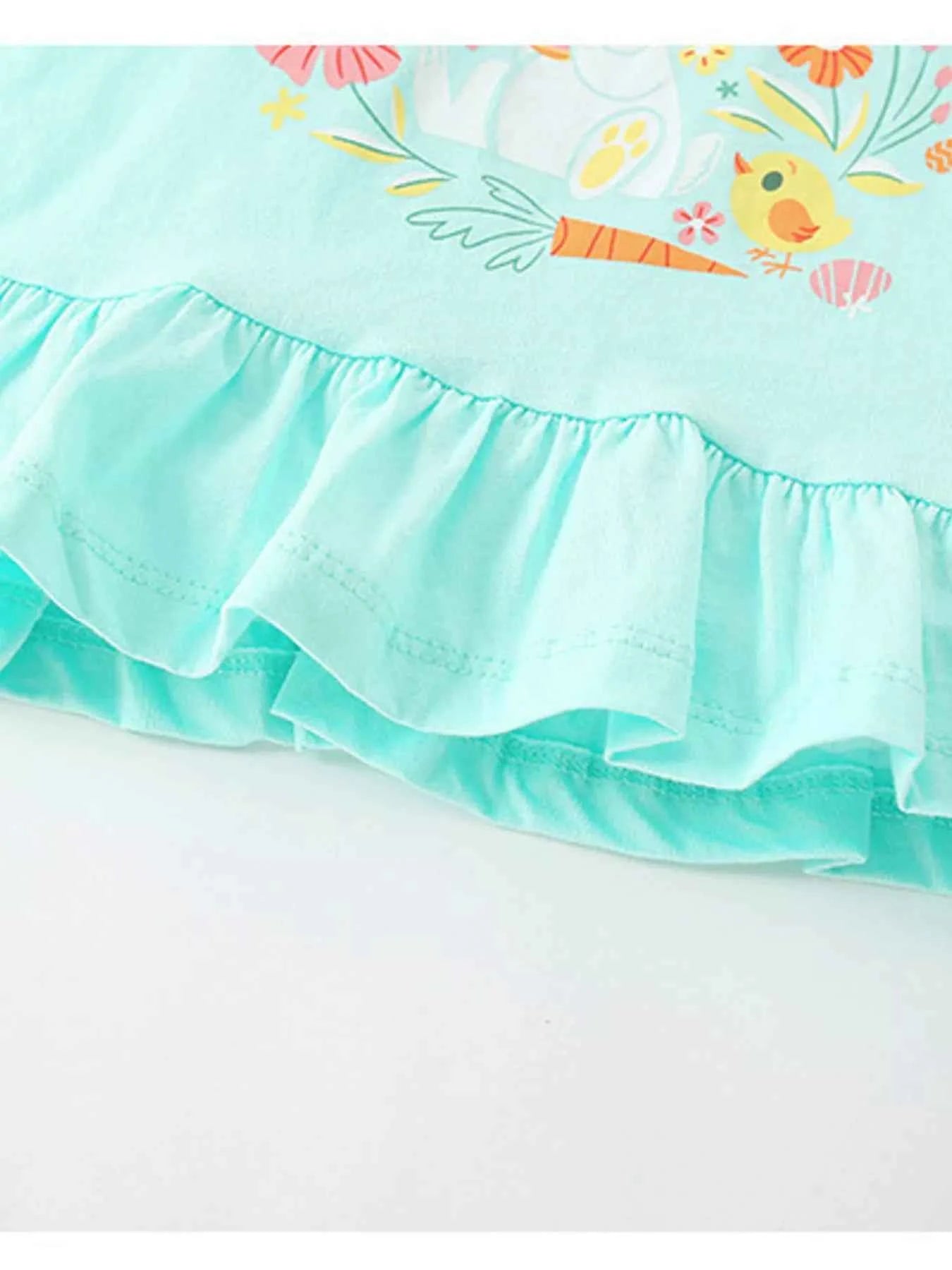 Children's Bunny Graphic Ruffle Hem T-Shirt